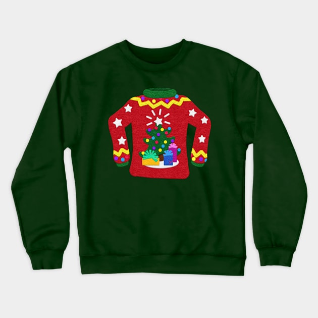 Tacky Christmas Sweater | Christmas Tree | Cherie's Art(c)2021 Crewneck Sweatshirt by CheriesArt